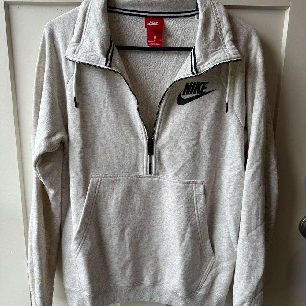 Nike White and Black Trim Sweatshirt